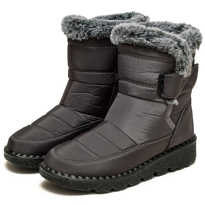 Damenstiefel Neue Winterstiefel für Damen Winterschuhe Niedriger Absatz Fell Botas Mujer Schneestiefel Wadenhoch Damen Elegantes Schuhwerk Weiblich