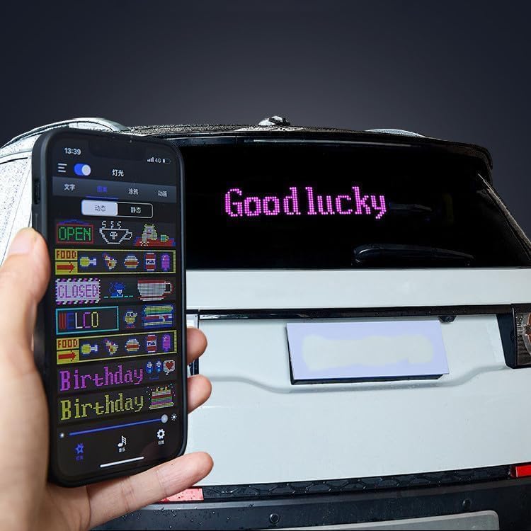 Devil Colorful Eye Lamp Soft Screen for Car Devil Eye Car LED Pixel Panel with RGB Car LED Pixel Panel for App Advertising Screen Waterproof