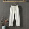 Women's Cotton & Linen Slimming Loose Straight-Leg Pants - Versatile Spring/Autumn Nine-Tenth Length