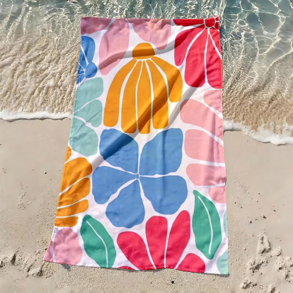 Retro Floral Oversized Beach Towel Patterned Sunscreen And Windproof Suitable For Swimming Pool Camping Travel Blanket
