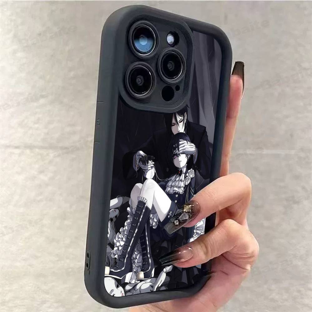 Anime Black Butler Phone Case for iPhone 17 16 15 14 13 12 11 Pro Max Plus Silicone Shockproof Case