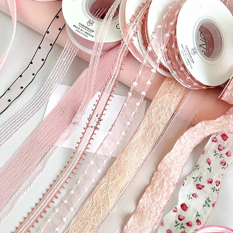 Flower Bouquet Decorative Ribbon Girly Style Series Bowknot Crafting Ribbon Handmade Gift Wrapping Binding Streamers