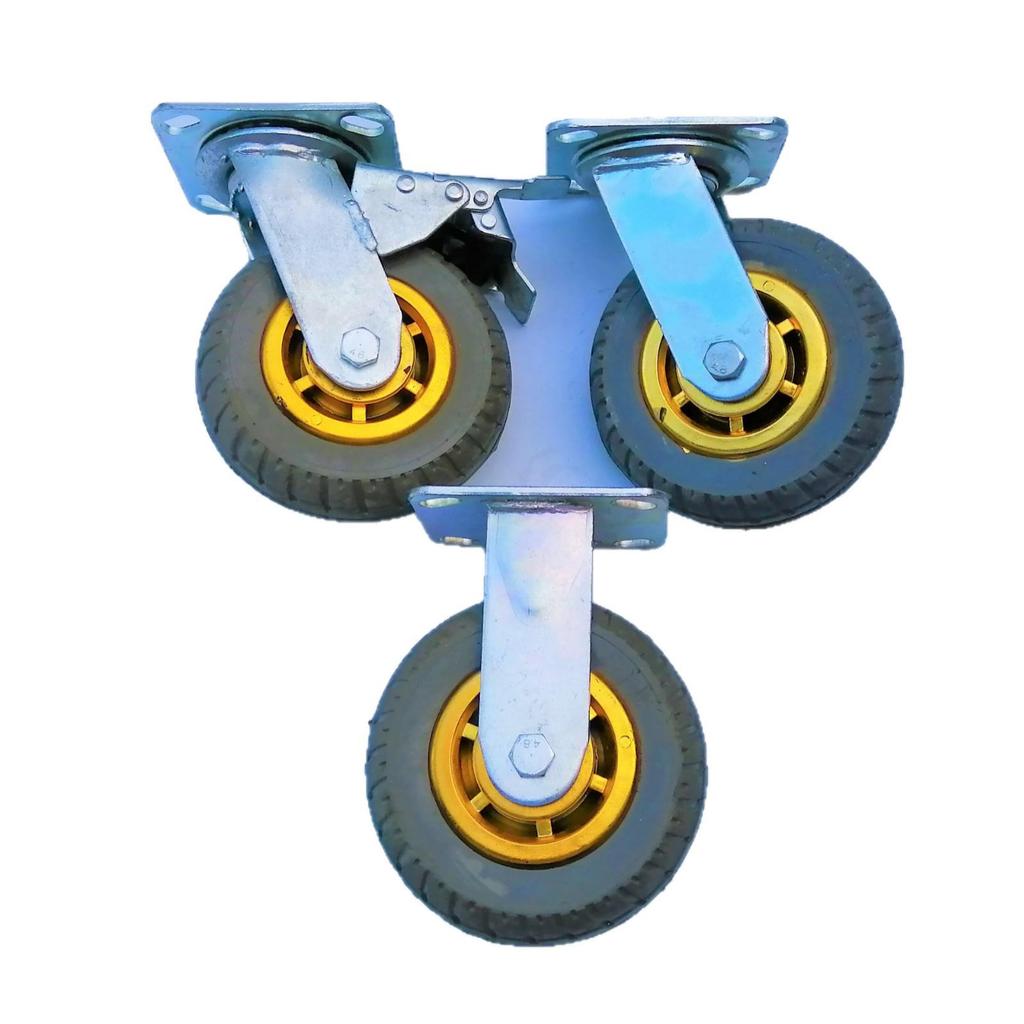 Heavy-Duty Grey Rubber Industrial Swivel Caster Wheel - Silent and Elastic Design