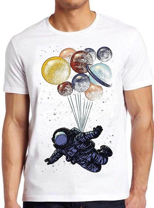 Space Travel Spaceman Astronaut Planets Balloons Funny Retro Tee T Shirt M538 XXXL