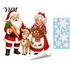 Christmas Gifts for Friends Window Stickers, Static Cling Santa Claus Snowman Reindeer Decals, Removable PVC Stickers Holiday Glass Clings Home