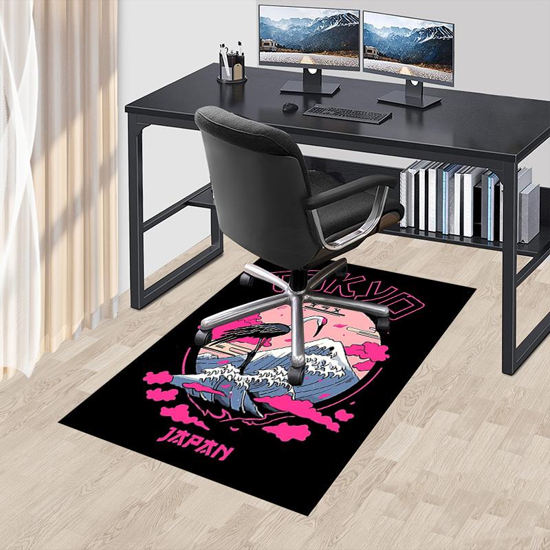 1pc Tokyo Japan Home Office, Durable Polyester Floor Mat with Easy, Office Decor, Urban Style, Nonslip Backing