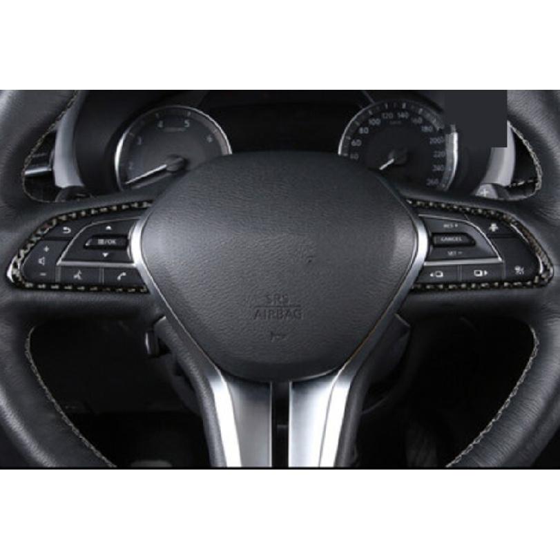 4Pcs For Infiniti Q50 2014- Real Carbon Fiber Car Steering Wheel Decor Cover