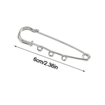 Fashion Silver Safety Brooch Pins Multi Holes Connectors Findings Accessories Brooches DIY Charms Scarf Buckle Dress Decoration