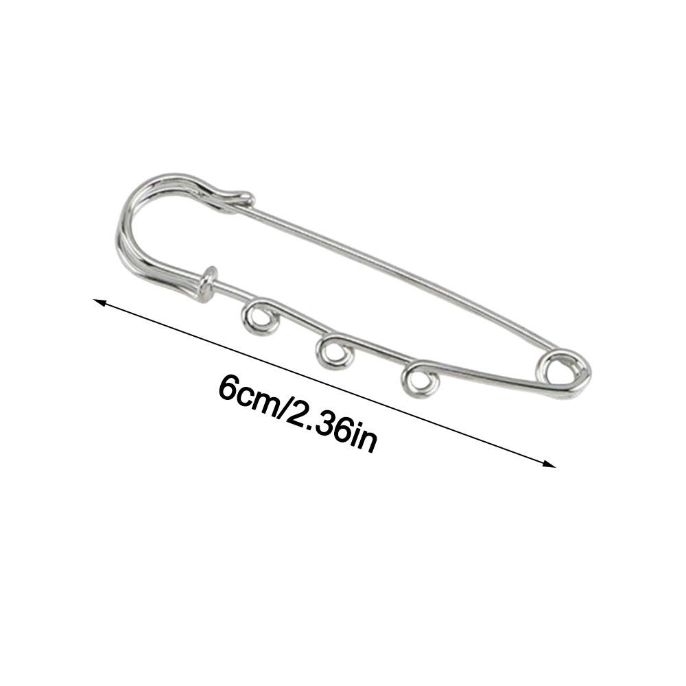 Silver Safety Brooch Pins Multi Holes Connectors DIY Charms Brooches Findings Accessories Shawl Adjuster Dress Decoration