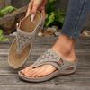 Elegant Women's Slide Sandals Comfortable Mid-Heel Round Toe Design, Easy Slip-On Casual Shoes