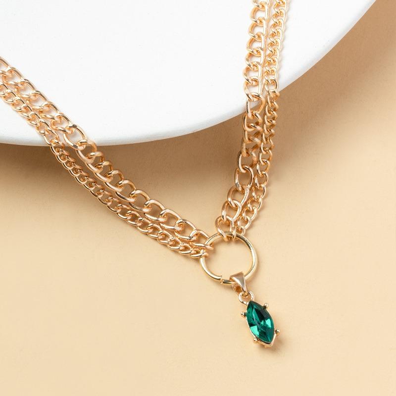 Crystal Gemstone Necklace Niche High-end Design Jewelry Women's Summer Necklace Snake Necklace