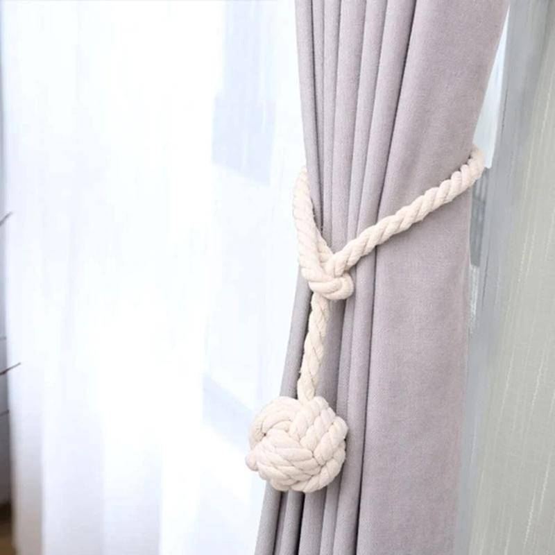 1PC/2PCS Modern Style Curtain Tiebacks Curtain Ties Handmade Natural Round Rope Home Decoration Window Curtain Buckles