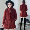 Danish mink faux fur coat for women in Korean slim fit style, perfect for autumn and winter.