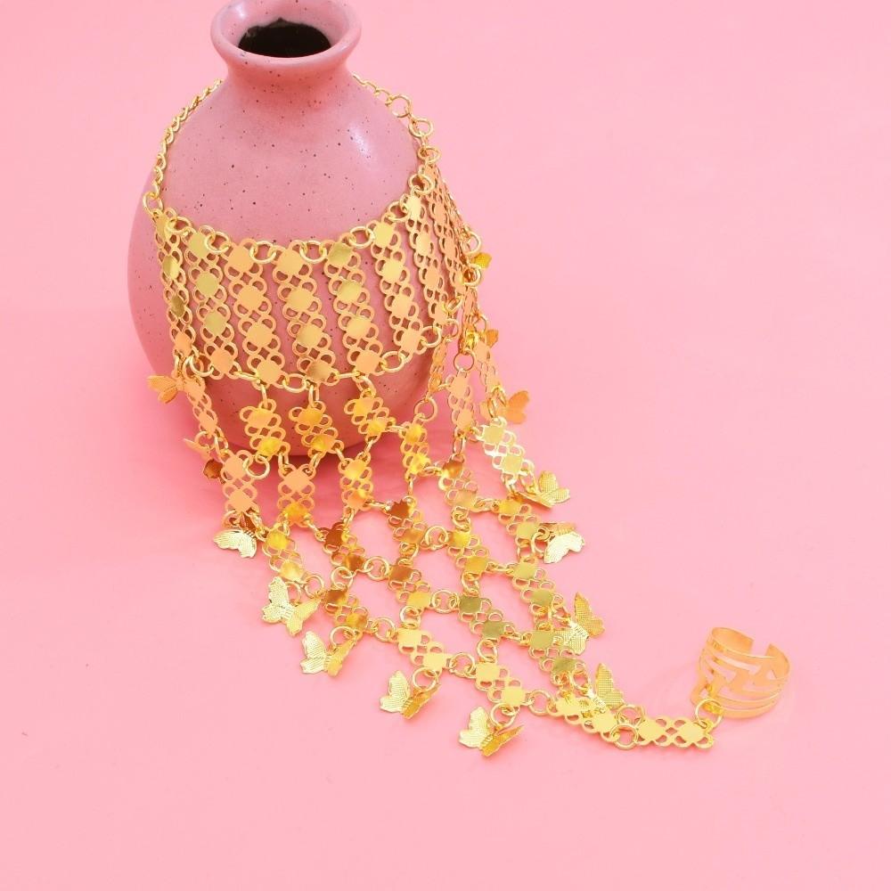 Jednoduchý zlatý prstový náramek Vícevrstvý dutý geometrický přívěsek Kulturní akce