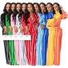 Women's Striped Printed Long-Sleeve Shirt Suit - Two-Piece Set