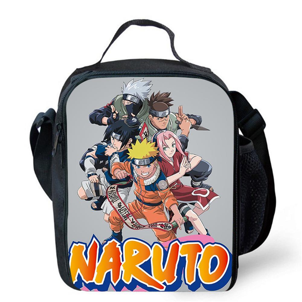 NARUTO Cartoon Anime Children's Picnic Bag,Kids Insulated Cooler Lunch Bags Cute Portable Lightweight,For Boys & Girls Age 4-10