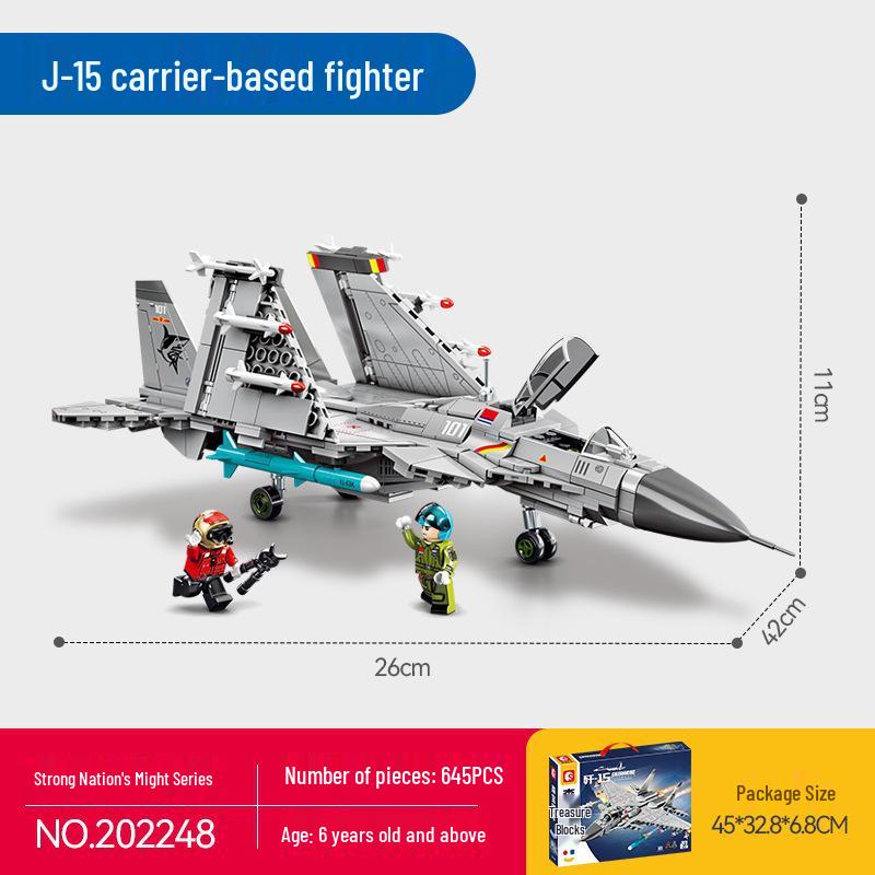 Sengbao J-20 Stealth Fighter 50 Model Building Blocks - Children's Educational Toy