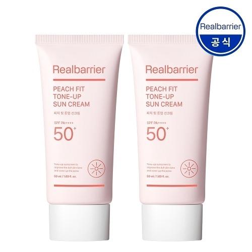 REALBARRIER Peach Fit Tone-Up Sunscreen SPF 50+ PA++++ 50mlx2_631383