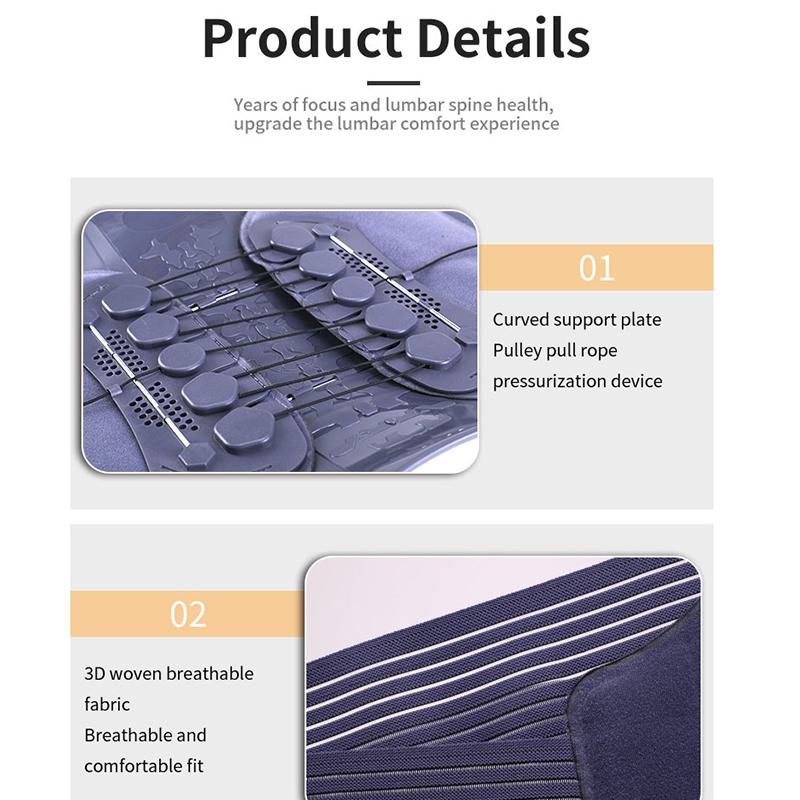 Lumbar Support Belt for Lower Back Pain Relif, Back Brace Waist Trainer Belt, Back Brace with Adjustable Drawcord Compression Pulley System