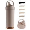 SKIASE Tumbler with Ceramic Water with Direct with Stainless Cold and Heat Coffee and Carbonated Drinks Easy To Popular for and Dark Pink Straw,