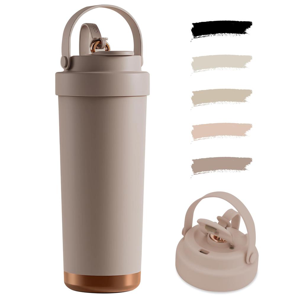 SKIASE Tumbler with Ceramic Water with Direct with Stainless Cold and Heat Coffee and Carbonated Drinks Easy to Popular for and Dark Pink Straw,