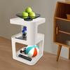 Black/White Carbon Steel Side Table,3 Tiers Free Standing End Table 35*35*55cm for Bedroom,Living Room
