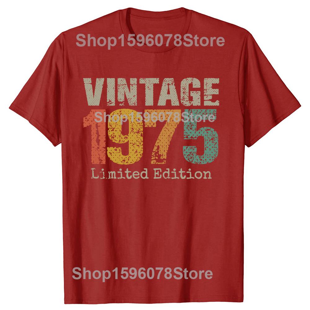 Funny 50 Year Old Vintage 1975 Limited Edition T Shirts Summer Streetwear Short Sleeve 50th Birthday Gifts T-shirt Mens Clothing