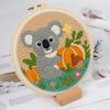 DIY Koala Animals Craft Punch Needle Embroidery Kits Sewing Kit Needlework Cross Stitch for Beginner Set Home Painting Decor