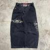 GLYDE Embroidered Baggy Jeans Y2K Clothes Men Women Harajuku Hip Hop Embroidered Vintage Blue Baggy Jeans Low Rise Wide Leg Pants