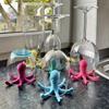 6 Claws Octopus Cup Drain Rack Big Octopus Blue Red Water Bottle Drying Rack Modern Design 3D Printing Water Cup Holder