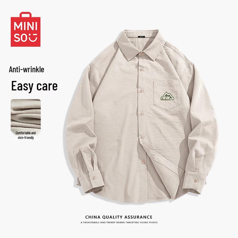 MINISO Men s Lightweight Ice Silk Long Sleeve Casual Shirt XL
