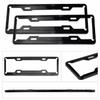 Carbon Fiber Pattern Car License Plate Frame 1.0mm Thick Large Hole for Blue & New Energy Plates, Silver Black Carbon