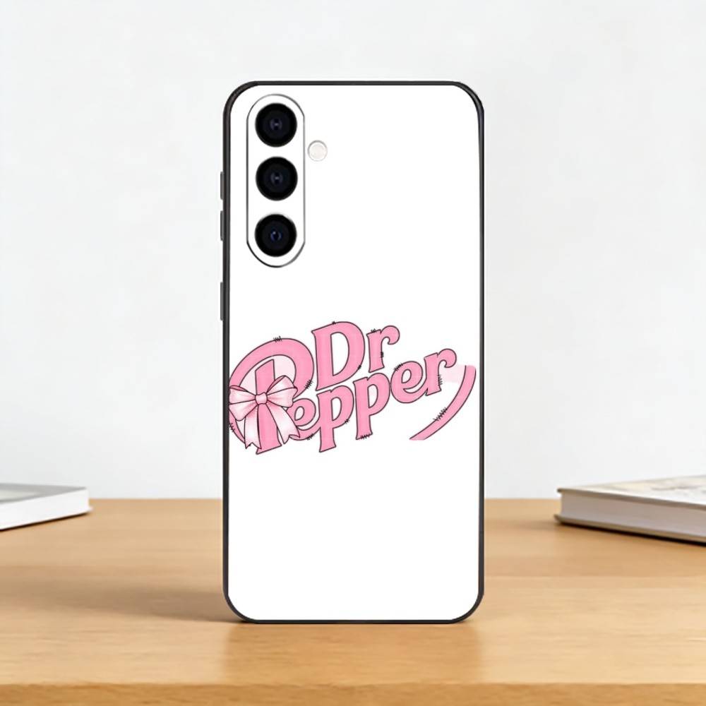 

C-Cherry Drink Dr Pepper Phone Case Black Silicone Soft For Samsung Galaxy A73,A72,A71,A70,A53,A52,A51 Samsung a12