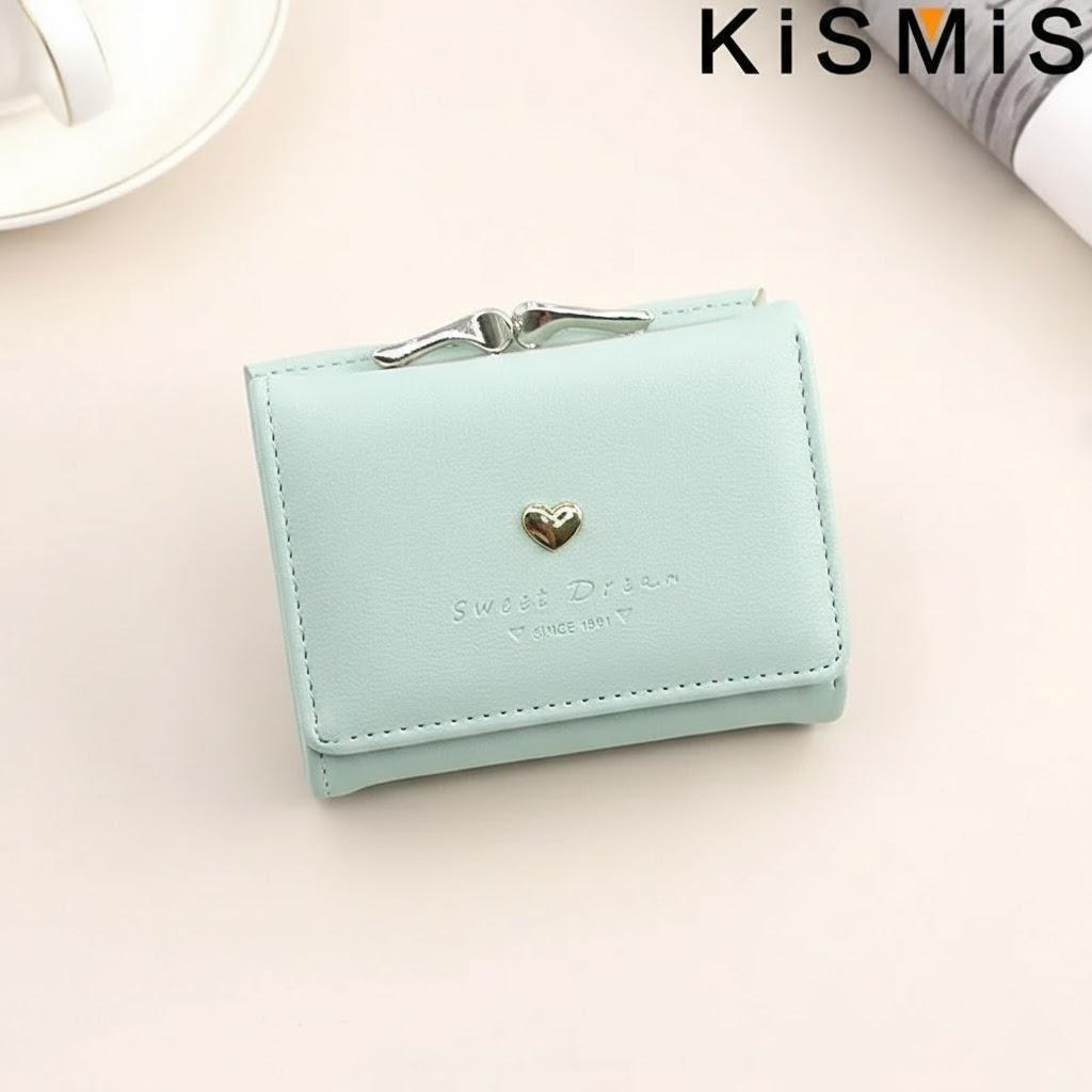 Female Tri-fold Wallet Korean Fashion Small Coin Purse Love Design Stylish Ladies Card Holder Wallet