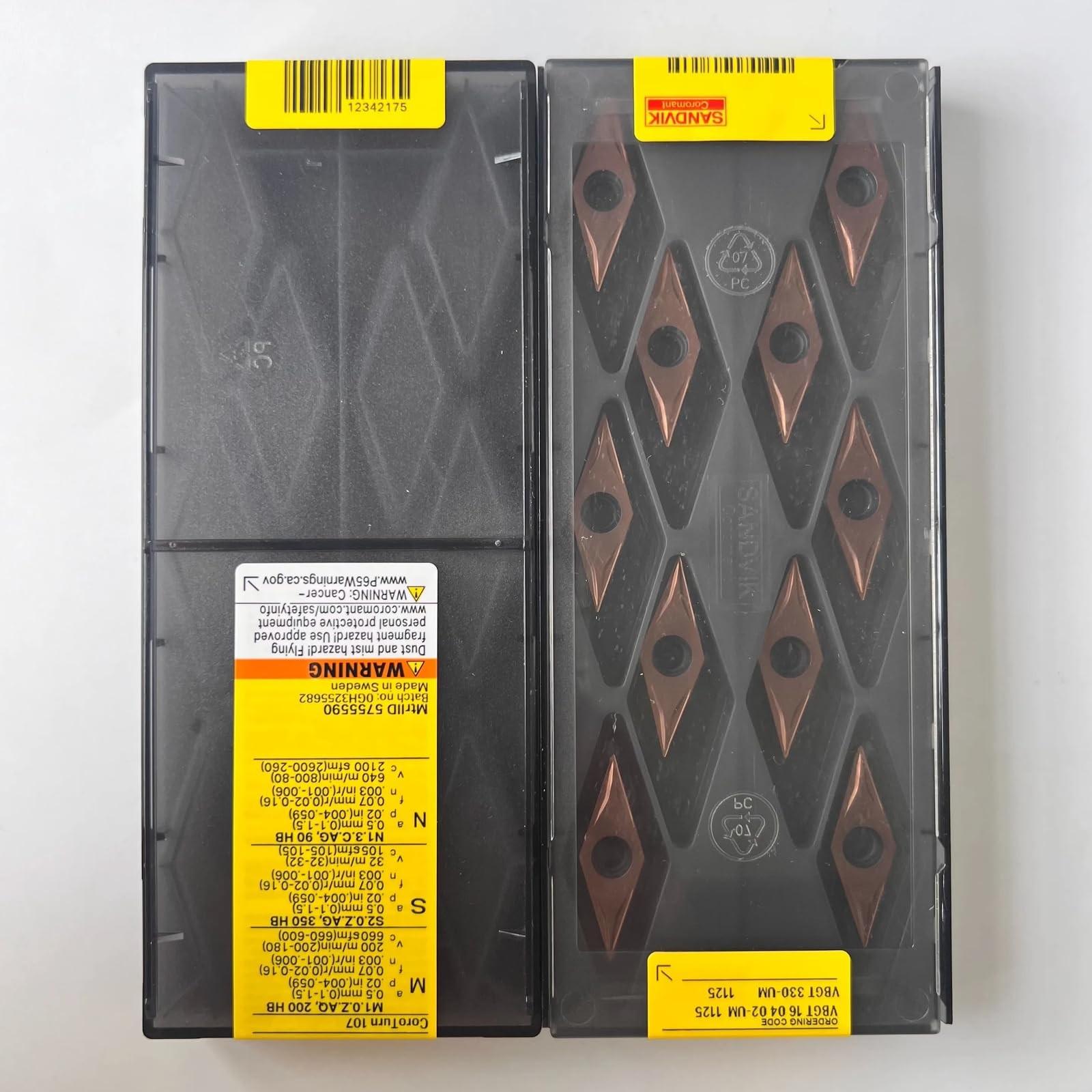 

Original Sandvik / VBGT160402-UM 1125 CNC lathe carbide blade tool 10 Pcs