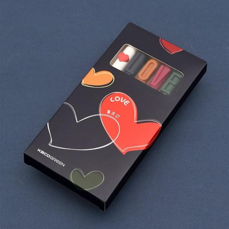 5pcs Love Gel Pens Set Alpha Heart Retro Color Ink 0.5mm Ballpoint for Writing Office School