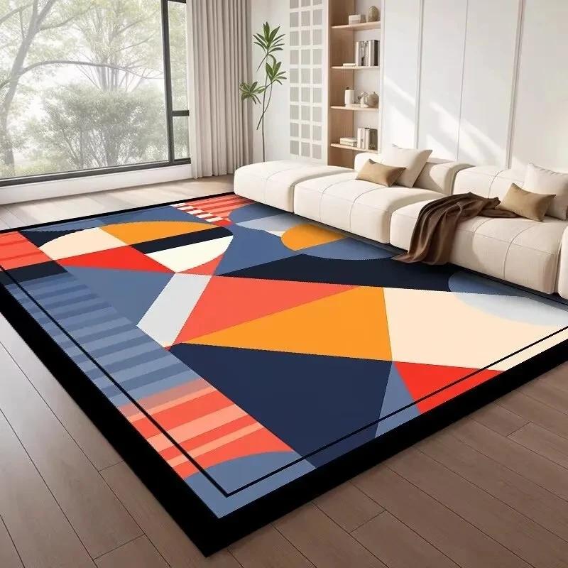 Nordic Style Geometric Pattern Large Carpet Modern Decoration Home Living Room Carpets Bedroom Rugs Anti Slip Washable Mats