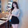 Real Shot Sexy V-Neck Lace Slimming Bodycon Dress