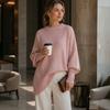 YYFS Women's Fashion Casual Fall Winter Solid Color Print Long Sleeve O-Neck Sweaters