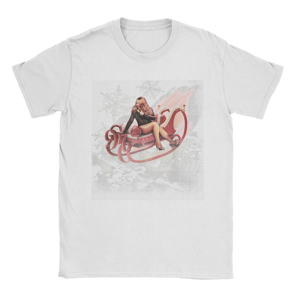 Mariah Carey Official Merry Christmas One & All Tour Sleigh Men T Shirts Novelty Tees Short Sleeve Crewneck Plus Size Tops