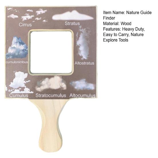 1/4Pcs Nature Guide Finder Wooden Nature Identification Guide Frame Boys Girls Nature Viewfinder Cloud Leaf Moon Animal Footprint Identification Tool