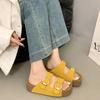 Toast Platform Slippers Women's Outer Wear Velcro Buckle Belt Platform Comfortable Versatile Casual Shoes Sandals