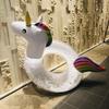 Inflatable Glitter Unicorn Swimming Ring Pool Tube Beach Party Toys Swim Raft Floatie Lounger for Kids and Adult Water Play