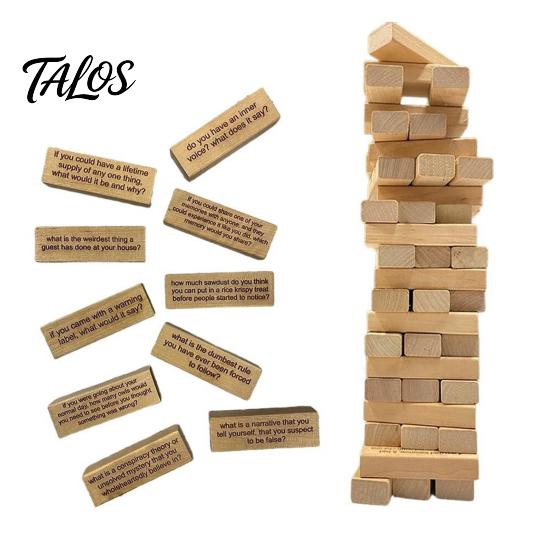 Wood Tower Drink Game 54Pcs/Set Tumbling Block Drinking Wooden Multiplayer Adults Interactive Portable Building Brick Stacking Night Party Essentials