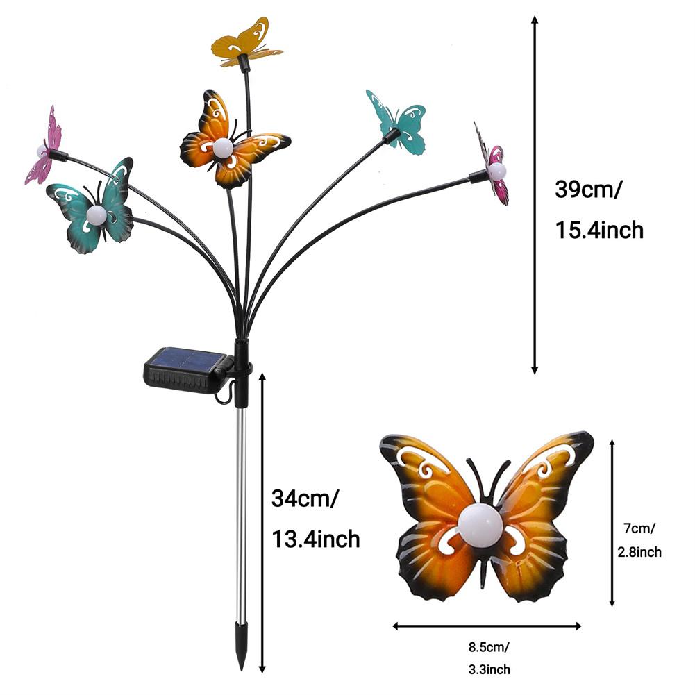 Solar Garden Lights Solar Outdoor Butterfly Lights Wind Swaying Outdoor Lights For Outside Fence Yard Lawn Garden Decor