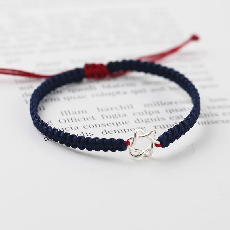 Original Handmade S925 Sterling Silver Six-Pointed Star Guardian Bracelet for Women