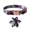 Fashion Dog Collar+Leash+Necktie Set Completes with Colorful Floral Print Bow Perfect for Pets Outstanding in the Crowd