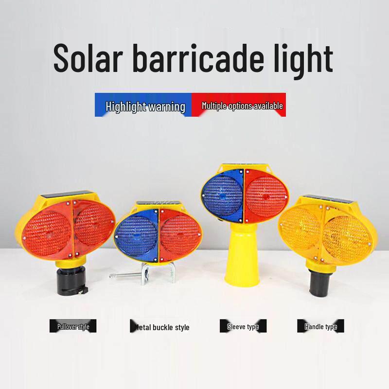 Red Blue Flashing Solar Road Stud Light for Traffic Warning and Construction Solar Red (Magnet Version)
