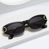 Retro Oval Sunglasses For Women 90S-Style Classic Oval Frame Sun Glasses Fashion Vintage Cat Eye Shades