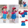 Super Mario Bros Costumes Cosplay Show Set For Kids With Stylish Cartoon Design